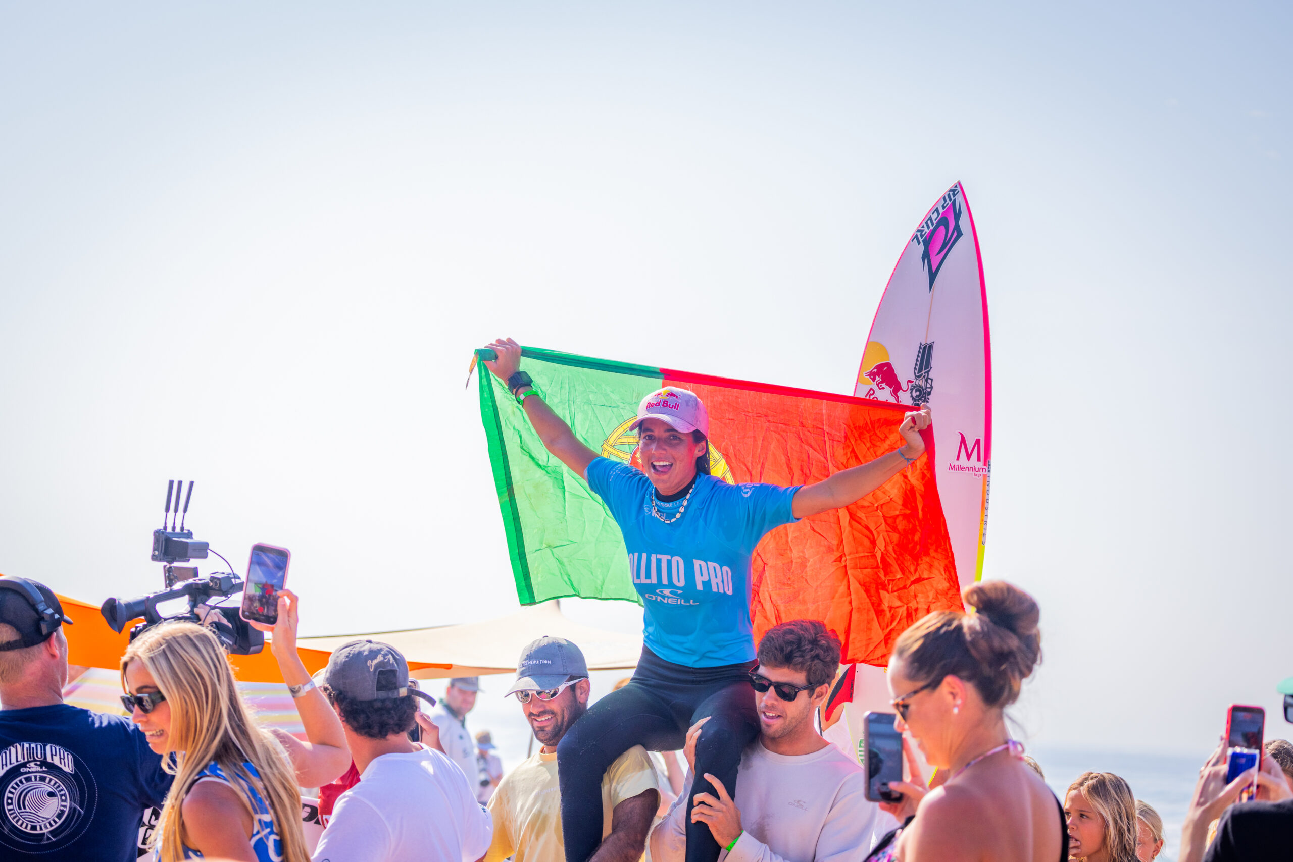 BALLITO,  KWAZULU-NATAL, SOUTH AFRICA - JULY 18: Teresa Bonvalot of Portugal after winning in the Final at the Ballito Pro on July 18, 2026 at Ballito,  KwaZulu-Natal, South Africa. (Photo by Pierre Tostee/World Surf League)